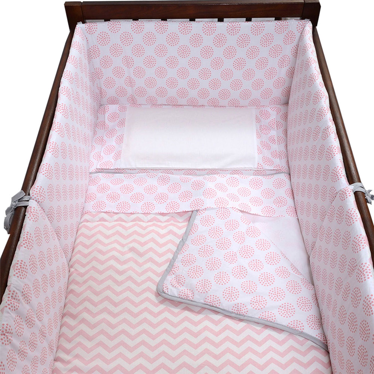 Set de Ropa de Cama Chevron Rosa 120x70cm