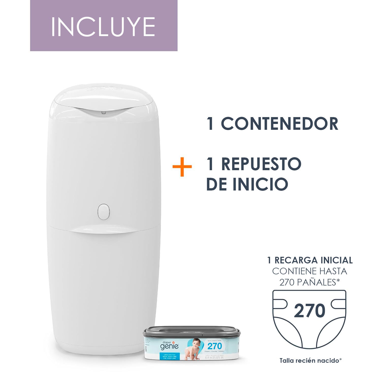 Basurero Contenedor de Pañales Diaper Genie® Compact Pail