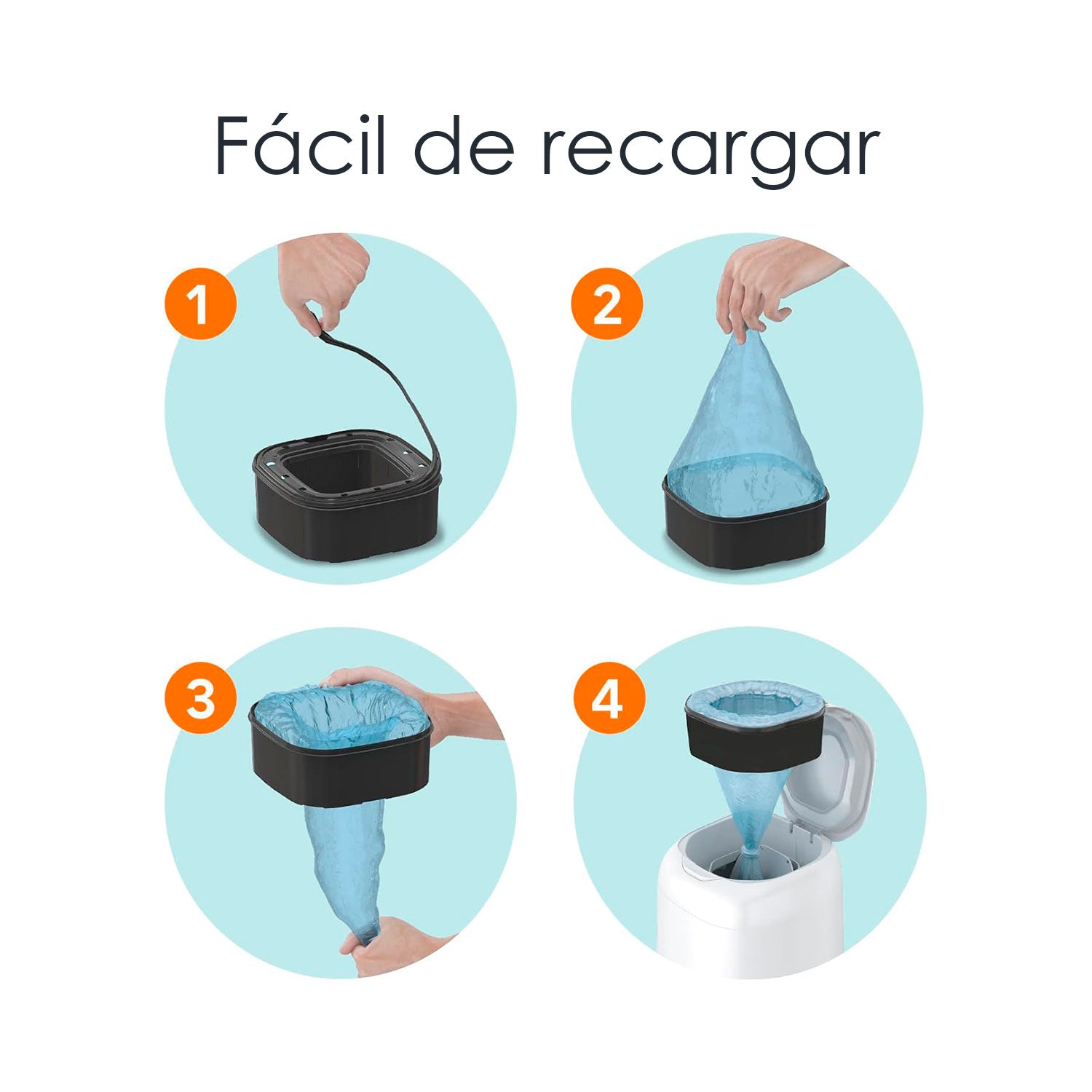 Recarga Diaper Genie® Cuadrada – Bolsa Repuesto 270 Pañales