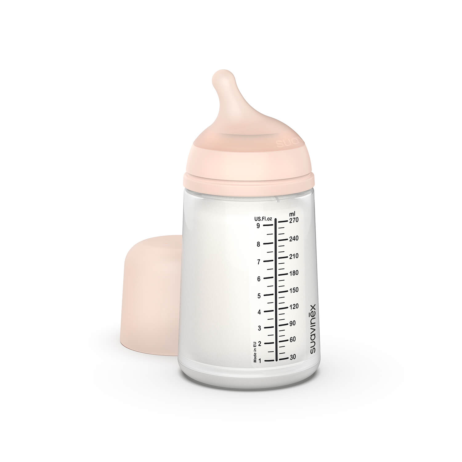 Mamadera Zero.Zero de 270ml con Tetina Fisiológica de Silicona Flujo Medio +3 meses