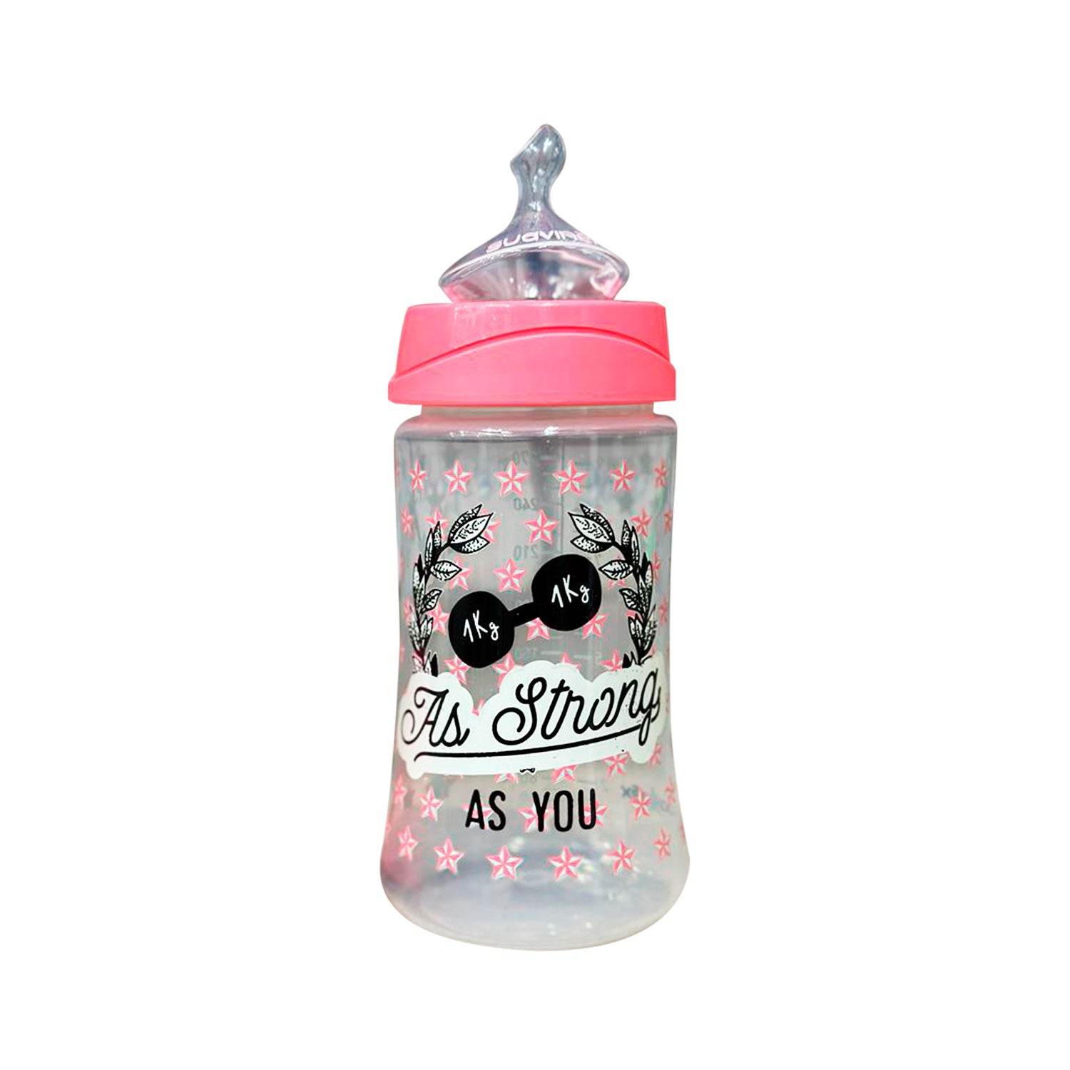 Mamadera As You Rosa de 270ml con Tetina Anatómica de Silicona Flujo Medio 0/6 meses