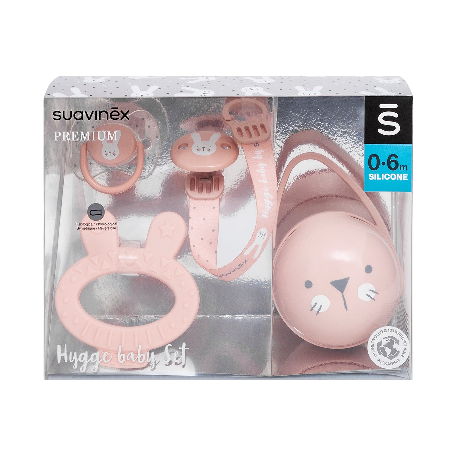 Set de Regalo Premium Para Recién Nacido Hygge Rosa (4 Pcs)