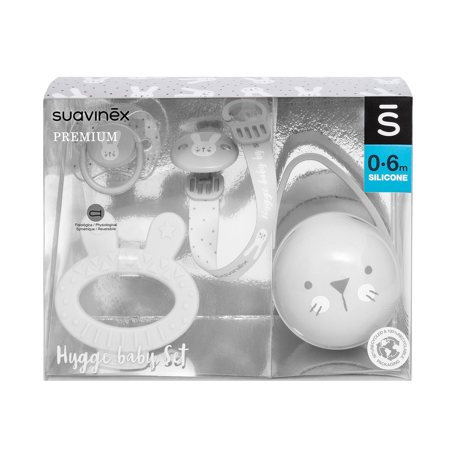 Set de Regalo Premium Para Recién Nacido Hygge Gris (4 Pcs)