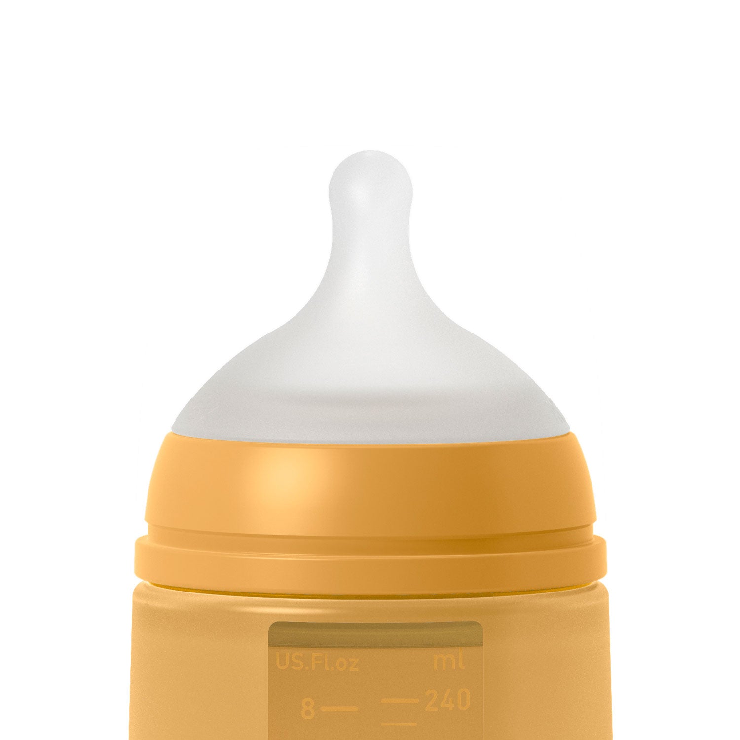 Mamadera Mostaza Colour Essence de 240ml con Tetina Fisiologica SX Pro de Silicona +3 meses