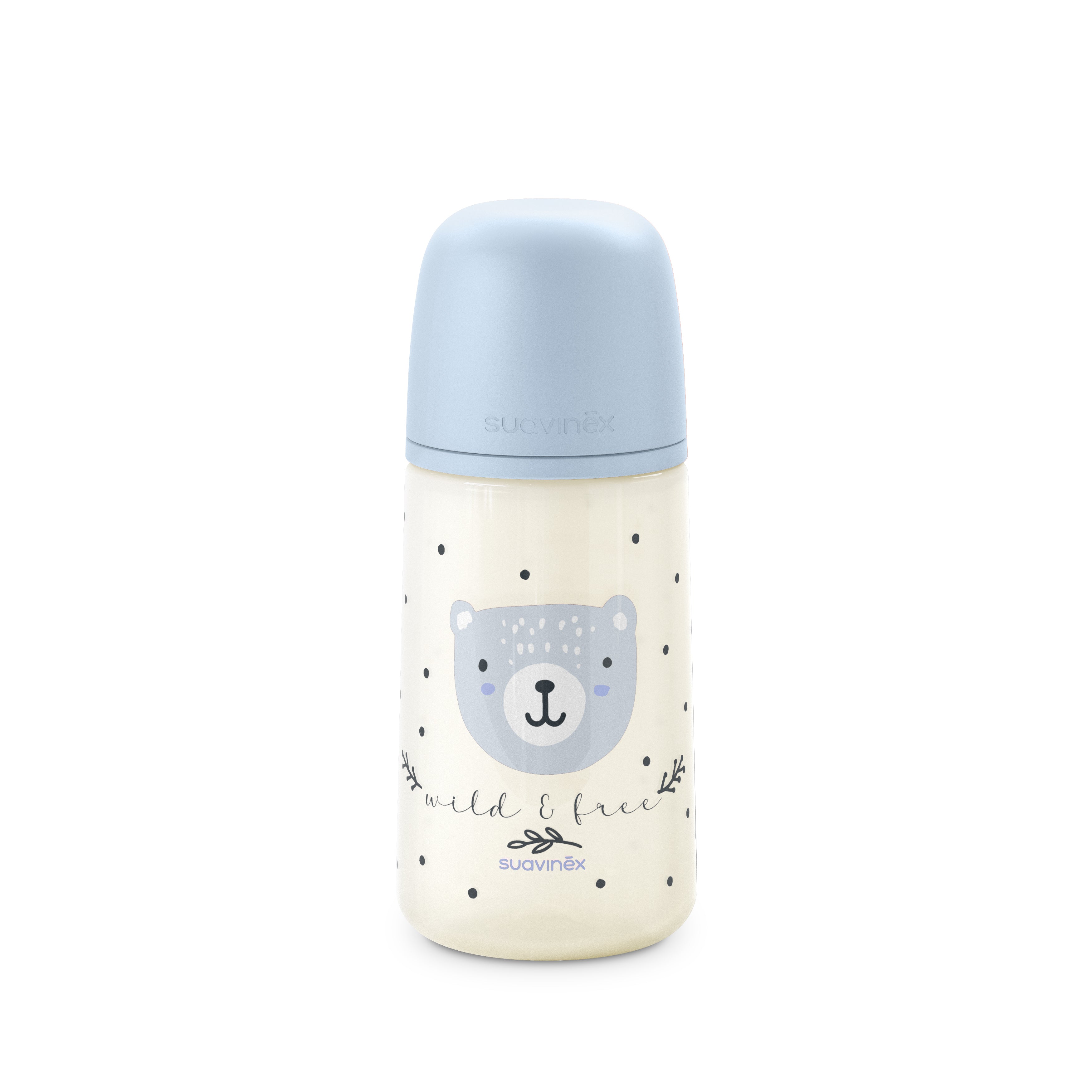 Mamadera Azul Wild de 270ml con Tetina Fisiológica Sx Pro Flujo Medio +3 meses