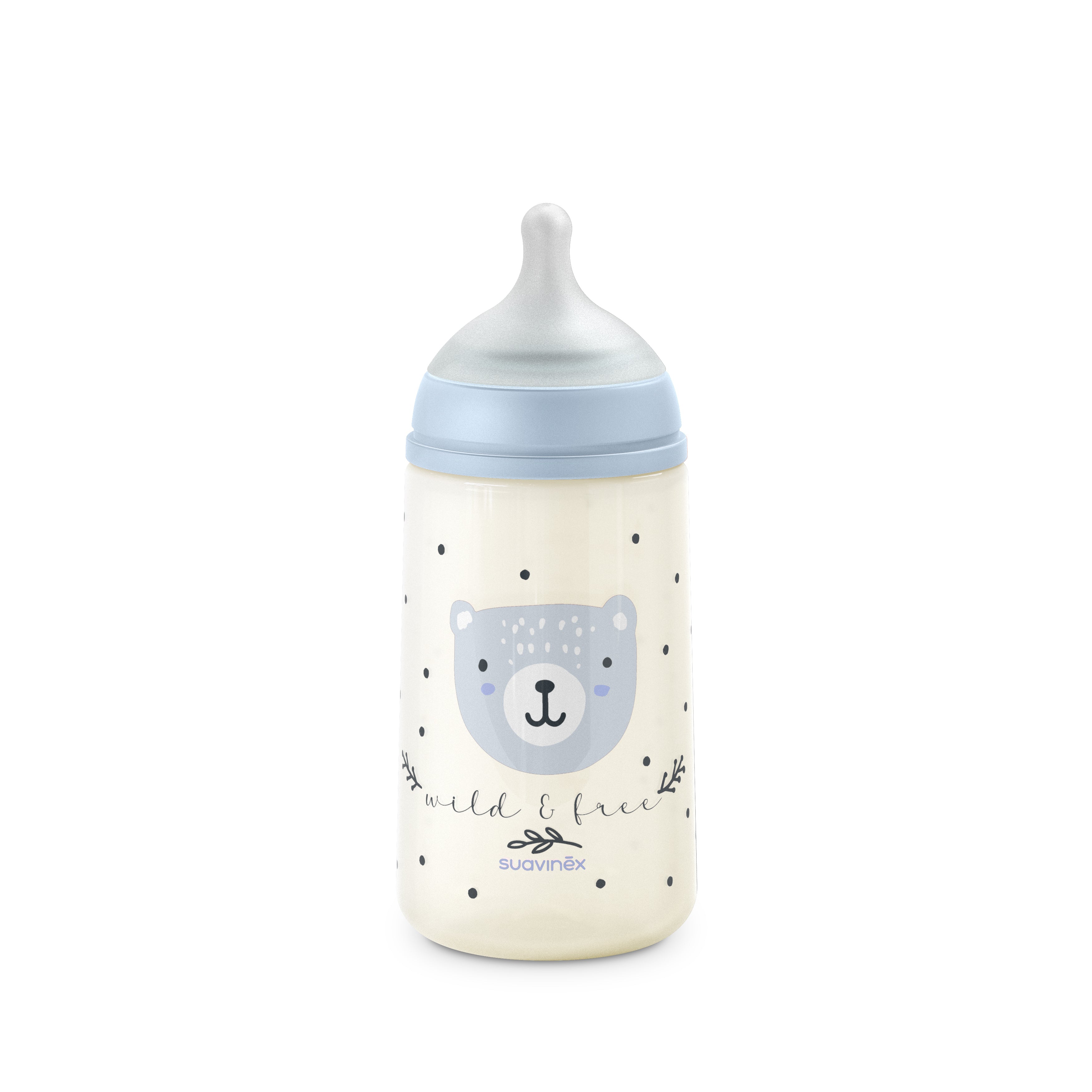 Mamadera Azul Wild de 270ml con Tetina Fisiológica Sx Pro Flujo Medio +3 meses