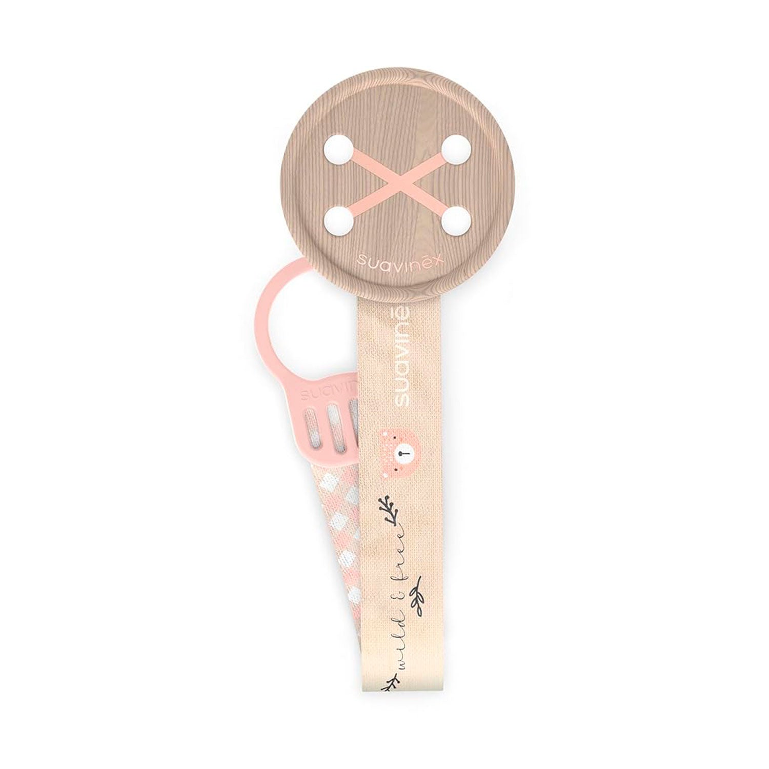 Broche Cinta Botón Wild Rosa