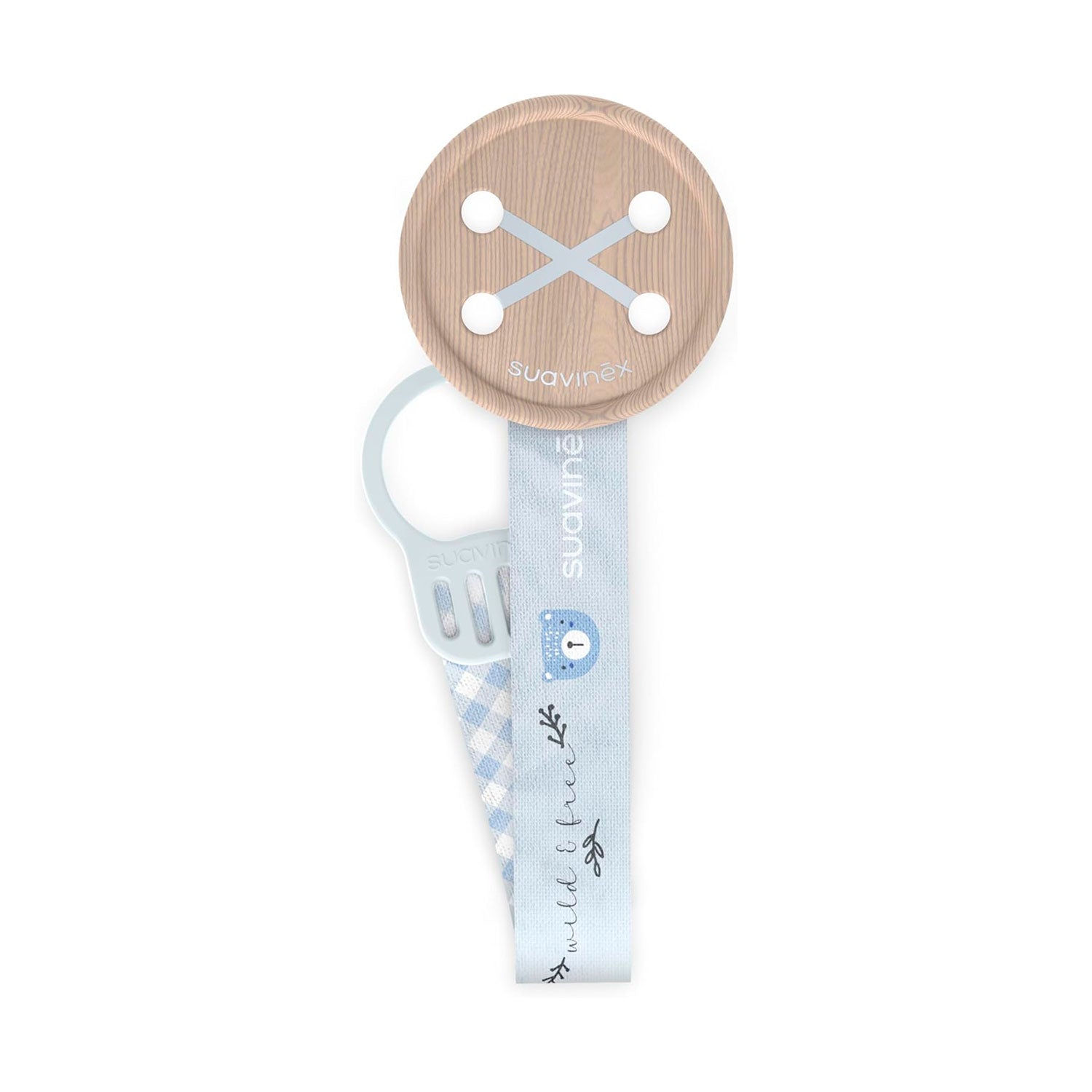 Broche Cinta Botón Wild Azul