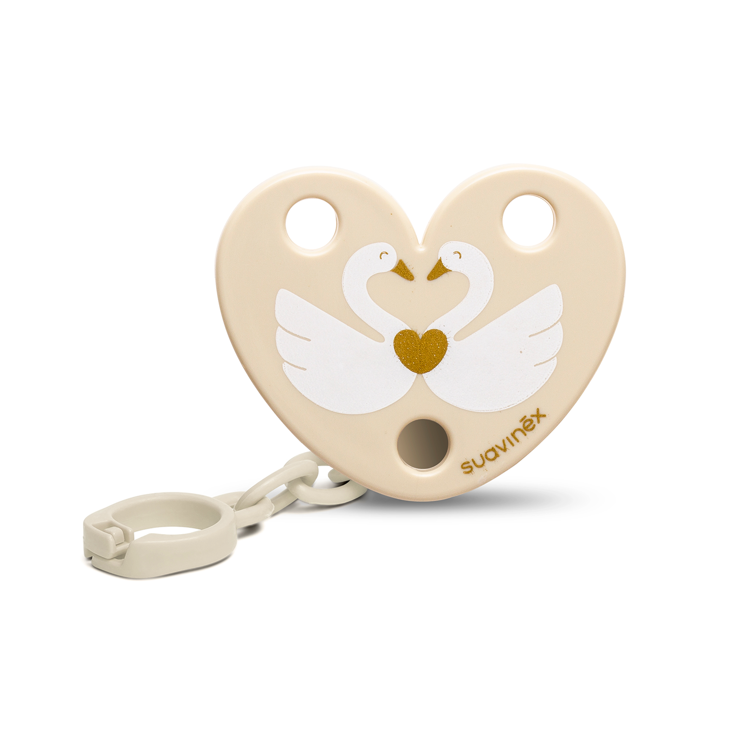 Broche Corazon Cisne Beige