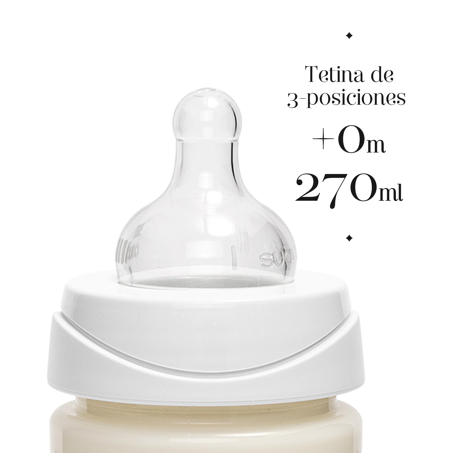 Mamadera Corona de 270ml con Tetina Redonda de Silicona Flujo Variable +0 meses