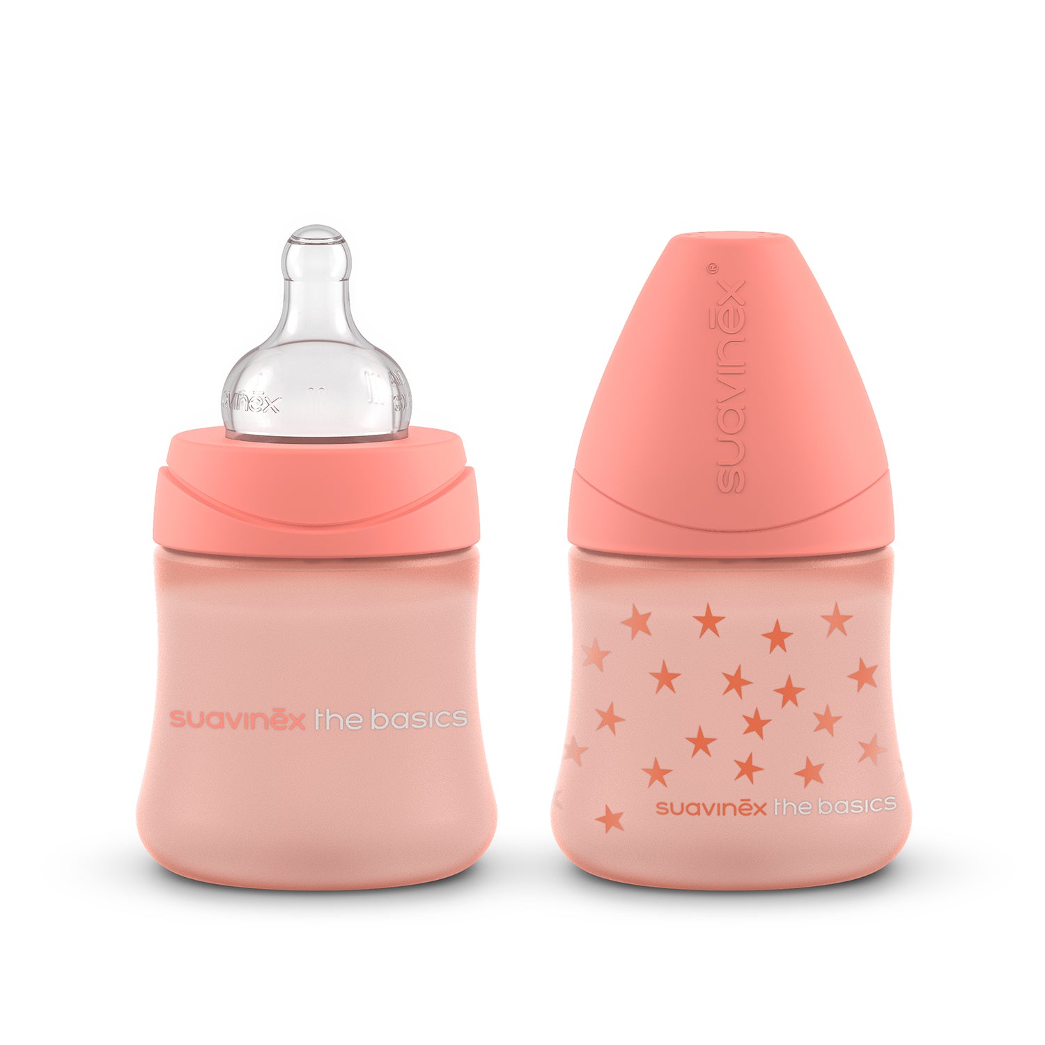 Mamaderas Rosa The Basics 150ml con Tetina Redonda de Silicona Flujo Lento +0 meses