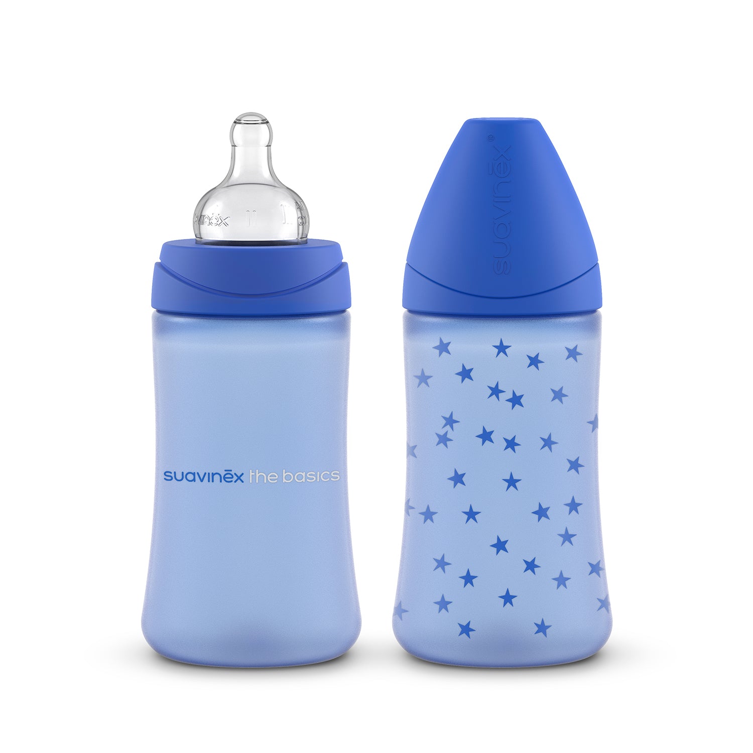 Mamaderas Azul The Basics 270ml con Tetina Redonda de Silicona Flujo Variable +0 meses