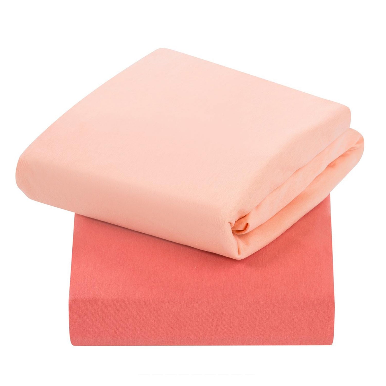 Set de Sábanas Bajeras de Algodón Jersey Coral (2 Pack) para Cuna de 70x140 cm