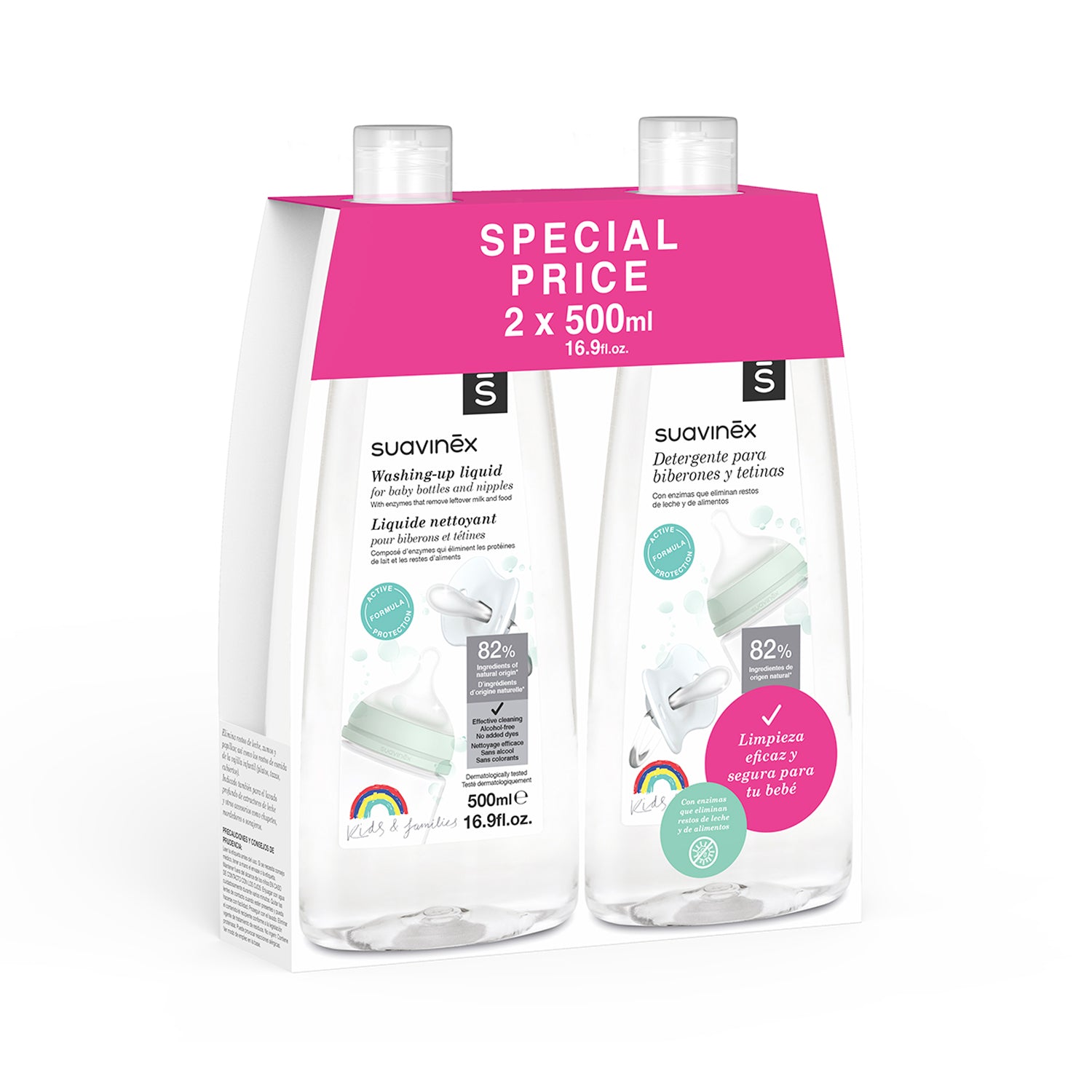 Pack de Dos Detergentes Liquidos Para Tetinas y Mamaderas 500ml c/u