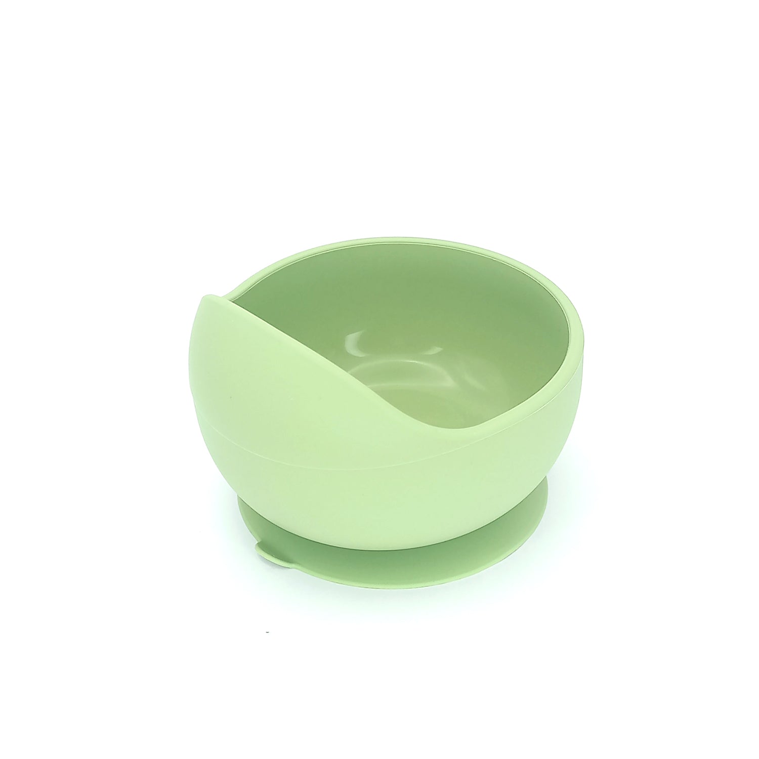 Bbpro - Plato Antiderrame de Silicona con Cuchara Verde Oliva
