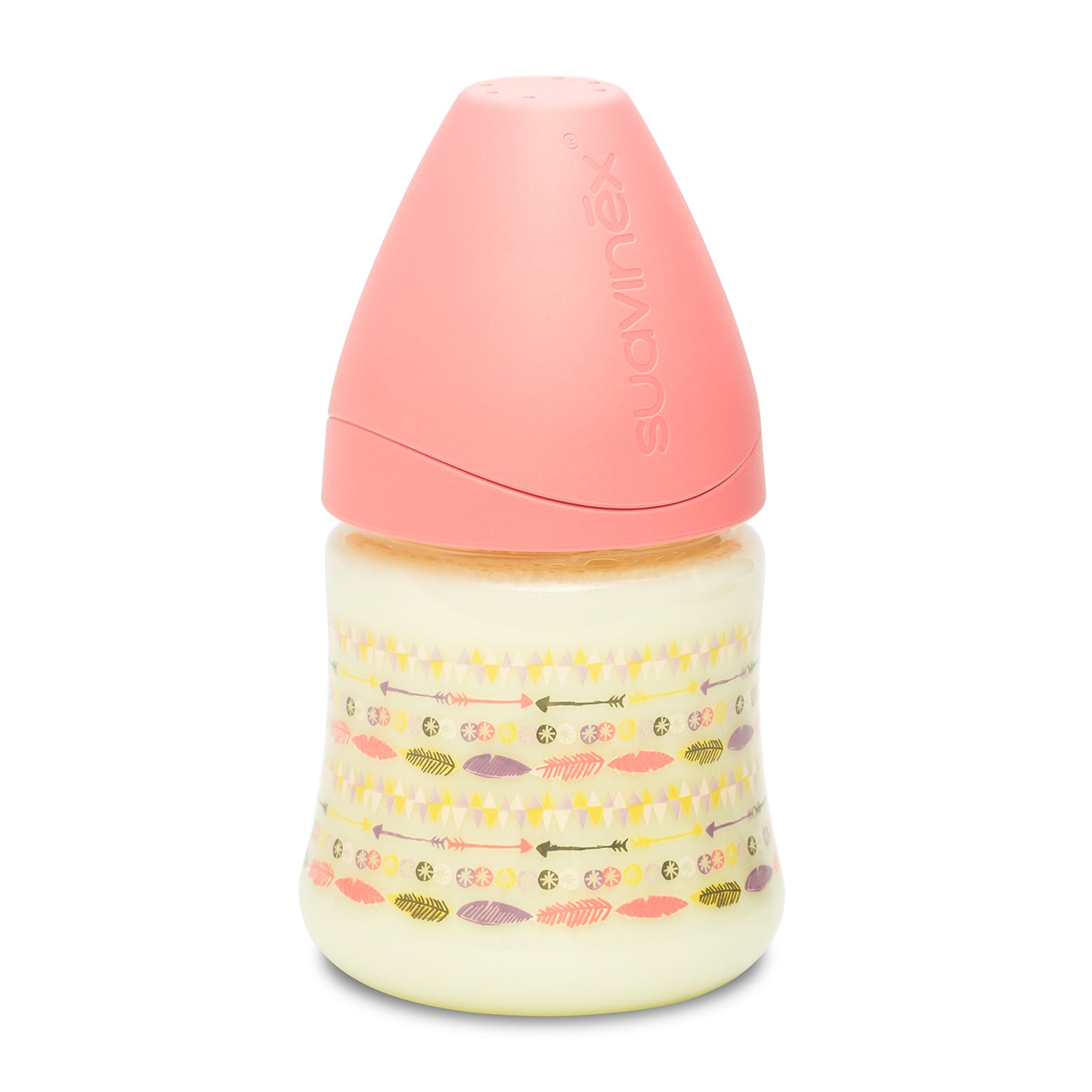 Mamadera Indio Rosa de 150ml con Tetina Redonda de Silicona Flujo Variable +0 meses