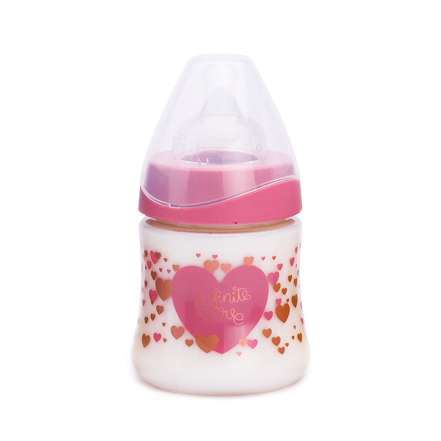 Mamadera Premium Couture Corazón de 150ml con Tetina Redonda de Silicona Flujo Variable +0 meses