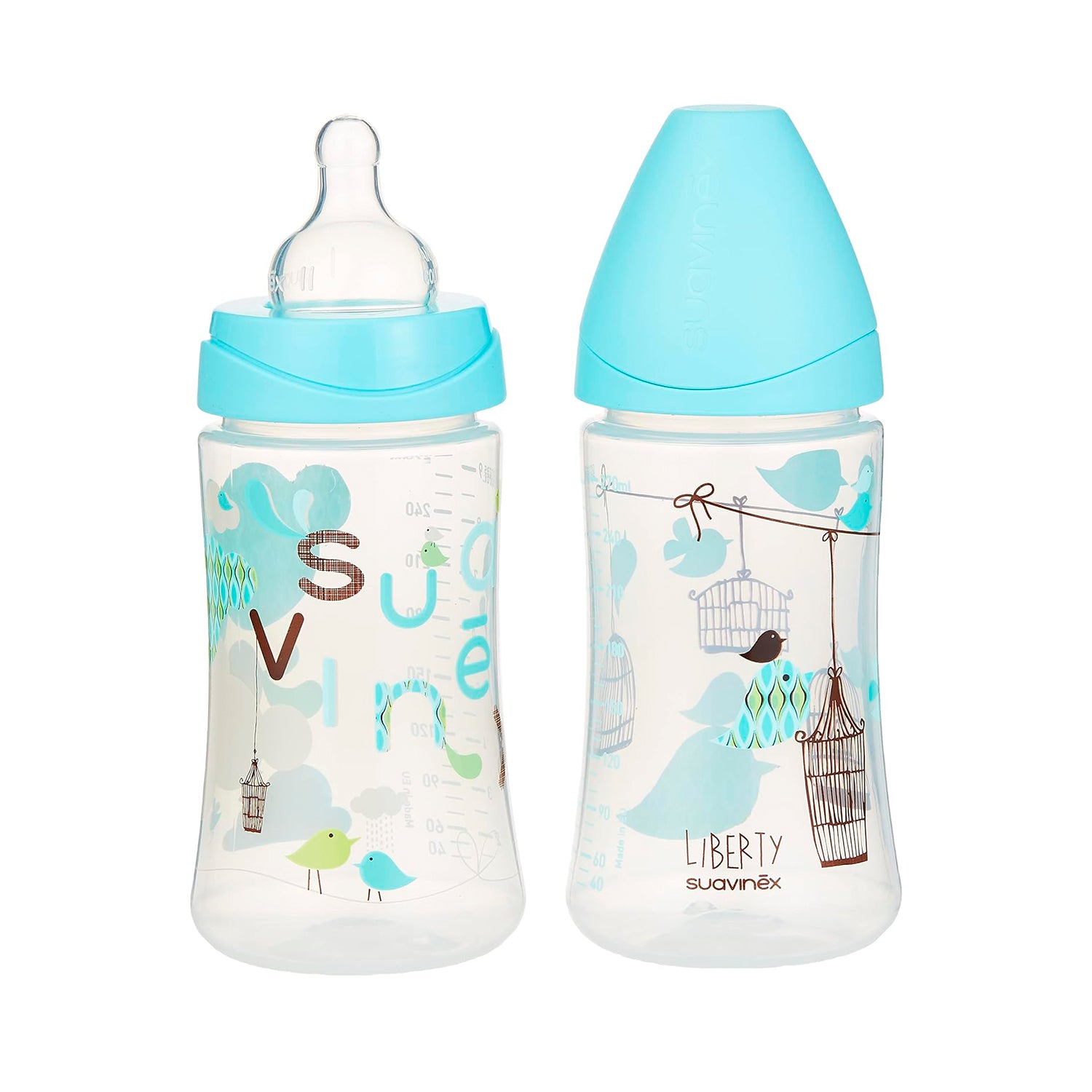 Mamaderas Celeste Liverty 270ml con Tetina Redonda de Silicona Flujo Variable +0 meses