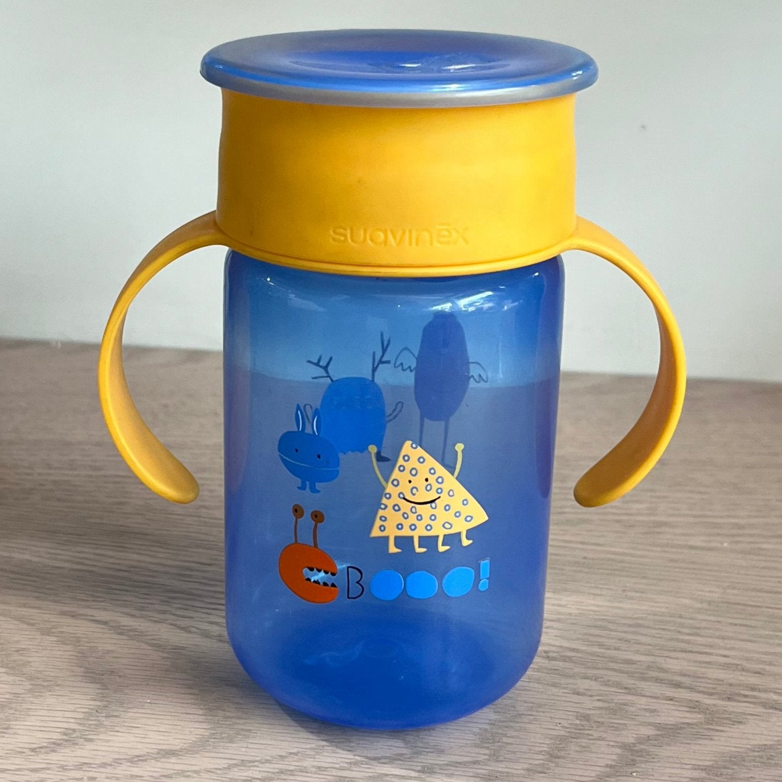 Taza de Entrenamiento 360° con Disco Antiderrame Booo! Azul - OUTLET