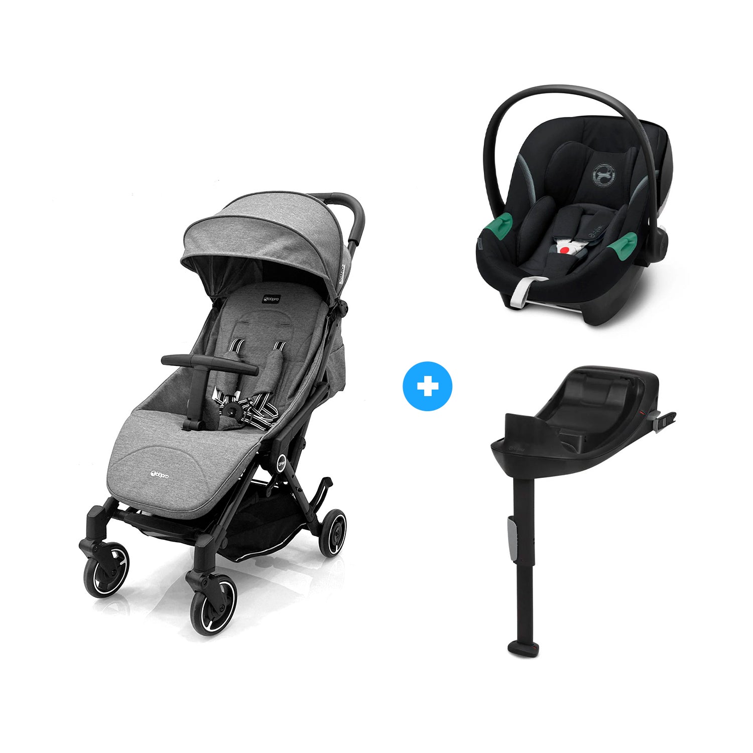 Travel System Urban Gris + Adaptadores + Aton S2 con Base