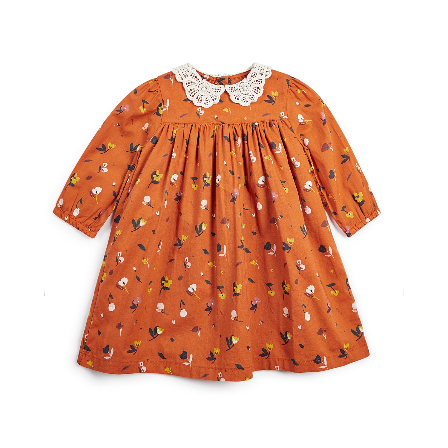 Vestido Floral Naranja 2-3 años