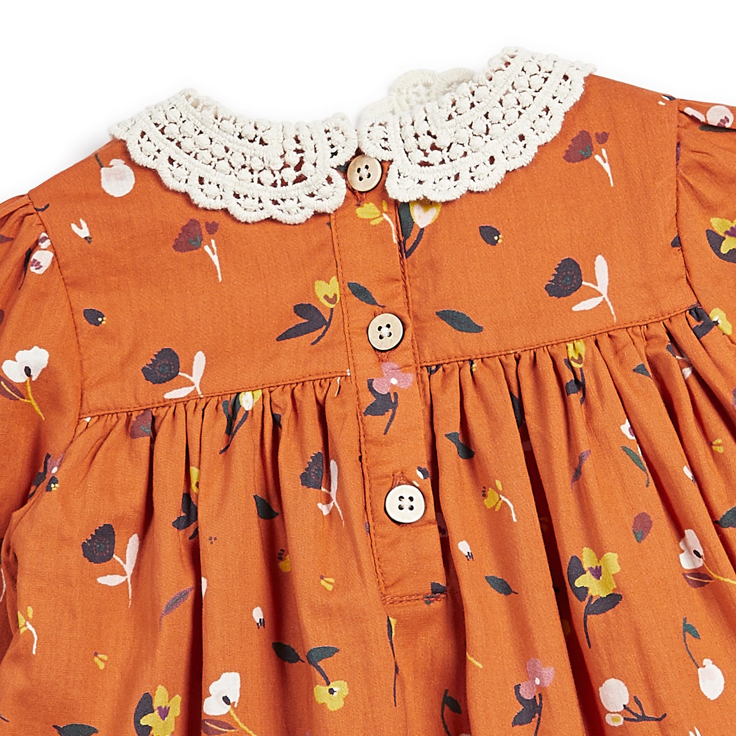 Vestido Floral Naranja 2-3 años