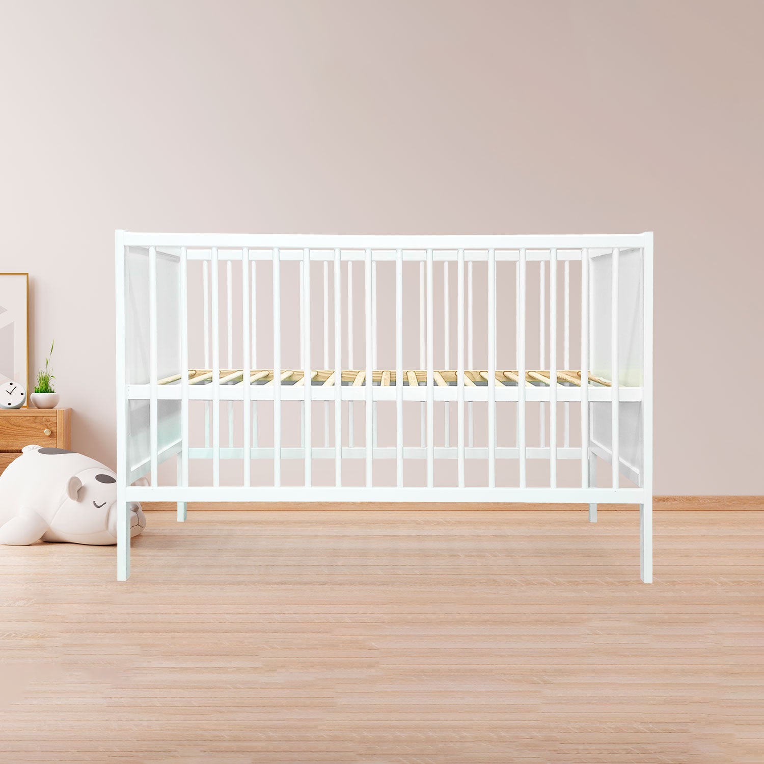 Cuna Ivy Blanca + Protector de Cuna + Cubre Cama - OUTLET